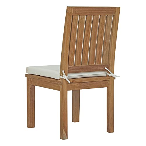 Modway Marina 9 Piece Outdoor Patio Teak Dining Set Natural White