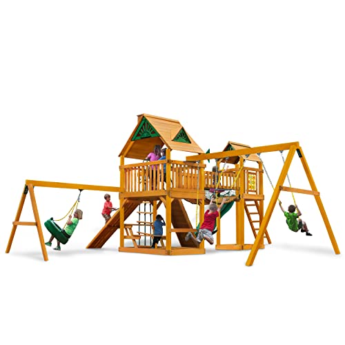 Gorilla Playsets Pioneer Peak Wood Swing Set Amber