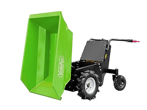 Wallemac 1100lb Loading Capacity 48V Battery Powered Electric Wheelbarrow Green