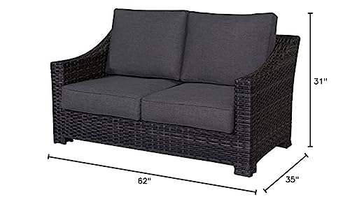 Teva Furniture Bora Bora Two-Tone Wicker Rattan Loveseat Grey