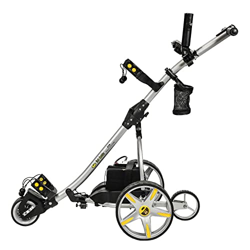 BAT-CADDY ELECTRIC GOLF CADDY X3R Sealed Lead 18-Hole Battery Powered Golf Push Cart Titanium Silver