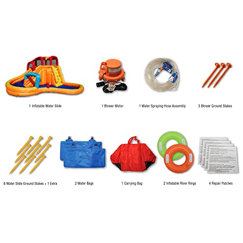 BANZAI Kids Inflatable Lazy River Adventure Water Park & Battle Bop Combo Multi