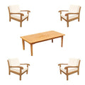 WholesaleTeak Napa 5 Pc Lounge Chair Set with Cushions in Canvas Natural