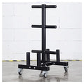 VEITEOX FTY Weight Plate Tree Rack with 4 Barbell Bar Holder on Wheels (Color: With Wheels)