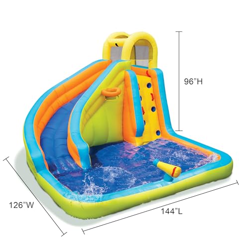 BANZAI Splash ’N’ Blast Inflatable Water Slide Park Multicolor