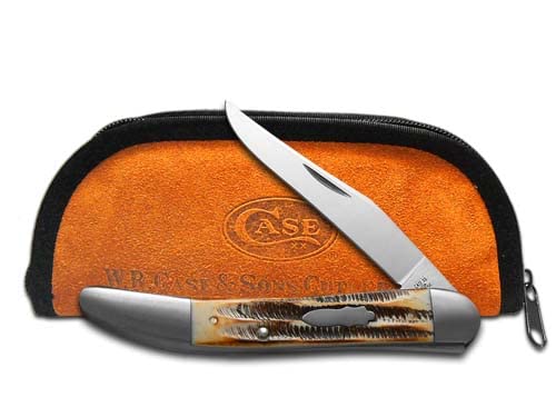 Case Knives Old Dog 6.5 Bonestag Pocket Knife Yellow