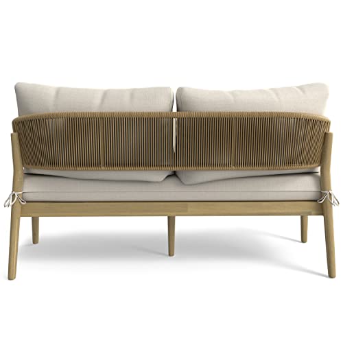 SIMPLIHOME Bayshore Contemporary 4 Piece Outdoor Conversation Set Natural