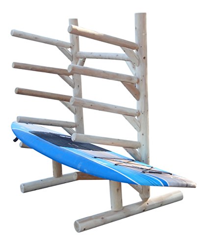 Log Kayak Rack 5 Place 1 Sided SUP Natural