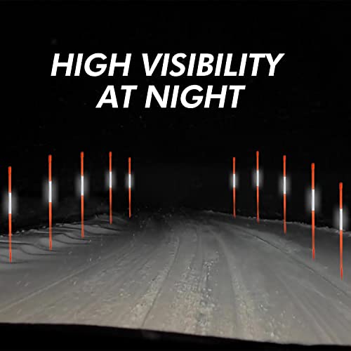 DISCOUNT SNOWSTAKES .COM 5ft Orange Pro Snow Stakes with Hy Viz Reflective Tape