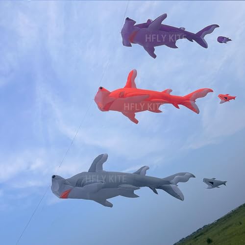 Yingfeida HFLY 7.5m Hammerhead Shark Kite Ripstop Nylon Grey