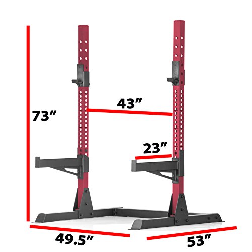 XMark Olympic Bar Squat Rack Stand Adjustable Bench Press Multi-Function