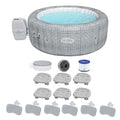 Bestway SaluSpa Honolulu AirJet Inflatable Hot Tub with Seat & Headrest Set Gray