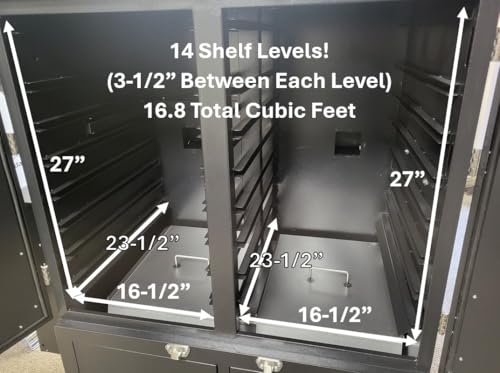 Pellet Pro Double D Vertical Cabinet Pellet Smoker with PID Controller Black