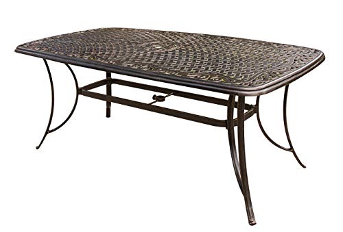 Hanover Traditions 7-Piece Patio Dining Set with 6 Swivel Rocker Chairs and Tan Cushions
