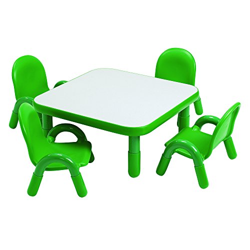 Children's Factory Angeles Baseline 30" Table & 4 Chairs Set Shamrock Green