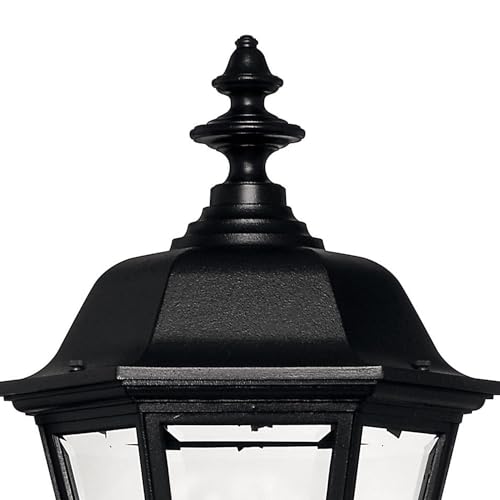 Hinkley Manor House Large Post Top Lantern - Estate Series, Traditional Style, Clear Beveled Glass, Black Finish