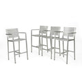 Christopher Knight Home Tammy Coral Outdoor Silver Rust-Proof Aluminum Barstools Set of 4 Silver