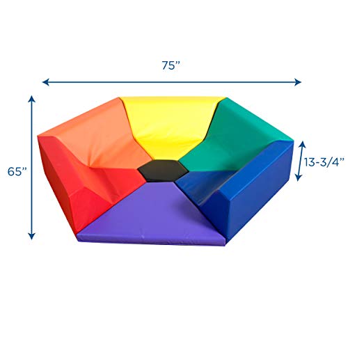 Children's Factory Hexagon Happening Hollow Kids Reading Nook Modular Couch Rainbow