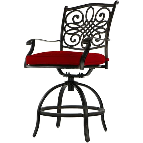 Hanover Traditions 7-Piece Outdoor Dining Set with Red Cushions