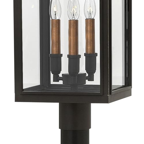 Hinkley Sutcliffe Collection Three Light 4W LED Outdoor Post Top/Pier Mount Oil Rubbed Bronze