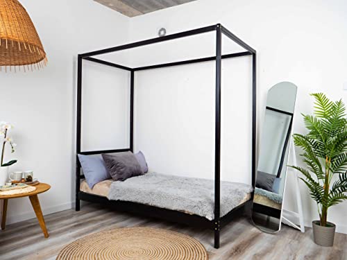 BUSY WOOD Wooden Kids Canopy Bed Natural