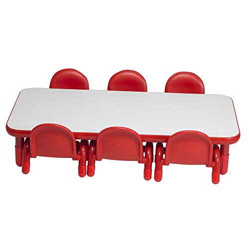 Angeles BaseLine Toddler Table & 6 Chairs Set Red