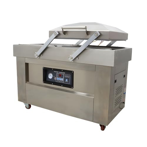 Banfluxion 110V DZ500 Two Chamber Vacuum Packaging Machine 1500W for Meat, Vegetables, Fruits