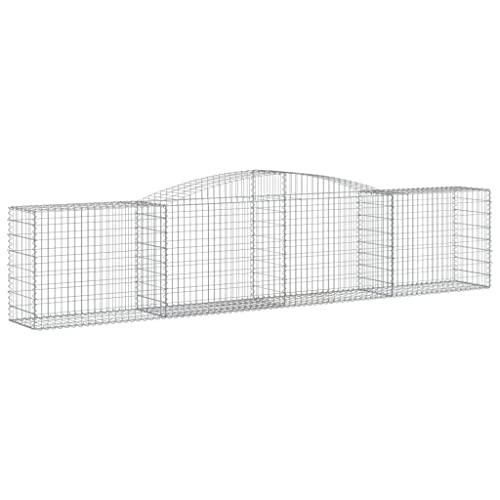 Arched Gabion Baskets 2 pcs 157.5"x19.7"x31.5"/39.4" Galvanized Iron White Black