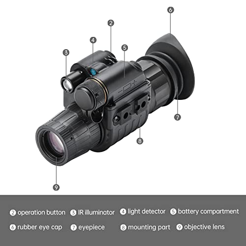 Teslord Night Vision Monocular Gen 2 Tactical Infrared Black
