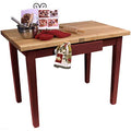John Boos Maple Work Table Barn Red Base 48x30x1.75 Inch