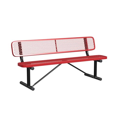 Leisure Craft 6 Foot Outdoor Bench with Back Red