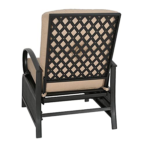 Patio Tree Adjustable 2-Piece Lounge Chair Recliner Sofa with Removable Cushion Beige