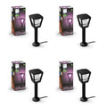 Philips Hue Econic Outdoor Smart Pathway Light Black - 4 Pack LED Walkway Lights