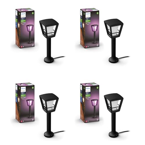 Philips Hue Econic Outdoor Smart Pathway Light Black - 4 Pack LED Walkway Lights