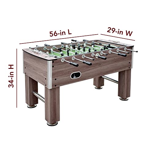 Hathaway Driftwood 56-in Premium Competition Foosball Table Driftwood/Green