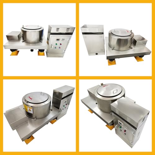 TECHTONGDA Industrial Centrifuge Machine Stainless Steel Dehydrator 1.5KW Silver