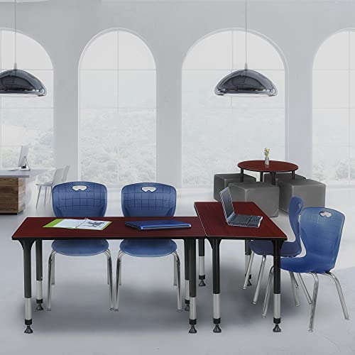 Regency Adjustable Classroom Table Set with 18" Andy Chairs Mahogany/Navy