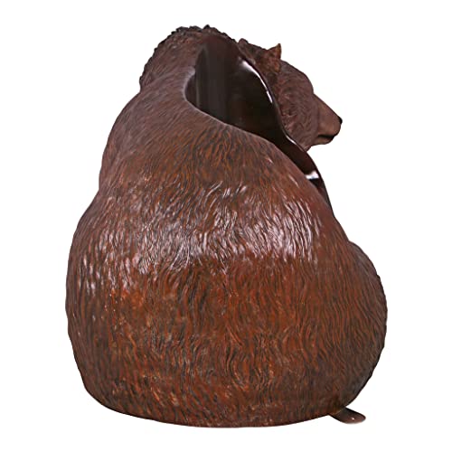 Design Toscano Brawny Grizzly Bear Bench Sculpture Black