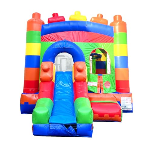 Pogo Bounce House Inflatable Bounce House with Slide Building Block
