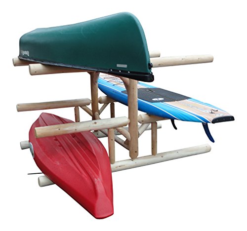 Log Kayak Rack 5-Place Storage Organizer Canyon Brown