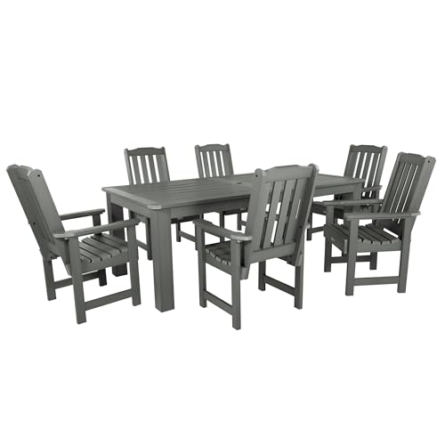 Highwood Lehigh 7pc Rectangular Dining Set 84" x 42" Coastal Teak