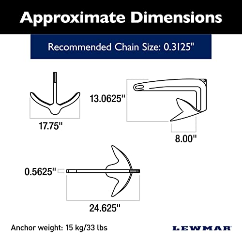 Lewmar Claw Anchor Stainless Steel 33 lb/15 kg Multi