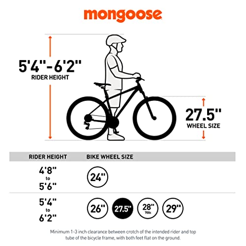 Mongoose Tyax Expert Adult Mountain Bike 27.5-Inch Yellow/Teal