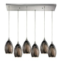 ELK Lighting Formations 6 Ashflow Glass Shade Pendant Light Satin Nickel
