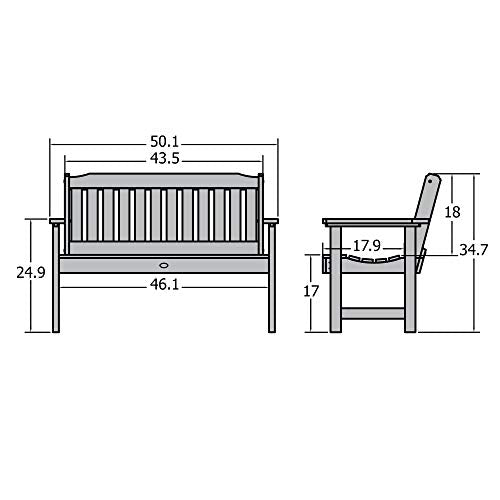 Highwood Lehigh Garden Bench 5 Feet Federal Blue