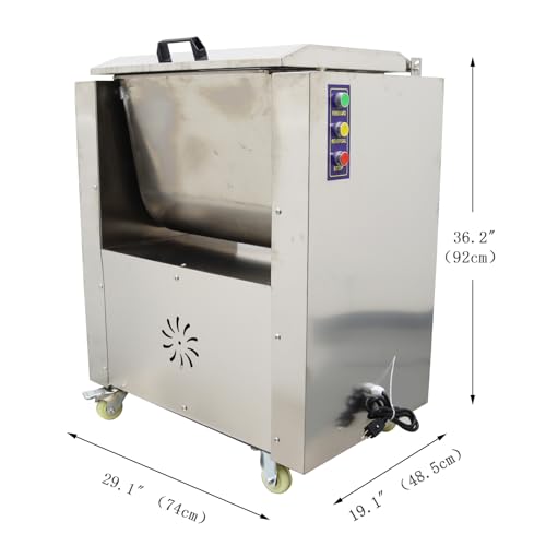 HayWHNKN Electric Meat Mixer 50L Stainless Steel Commercial Stuffing Machine Silver