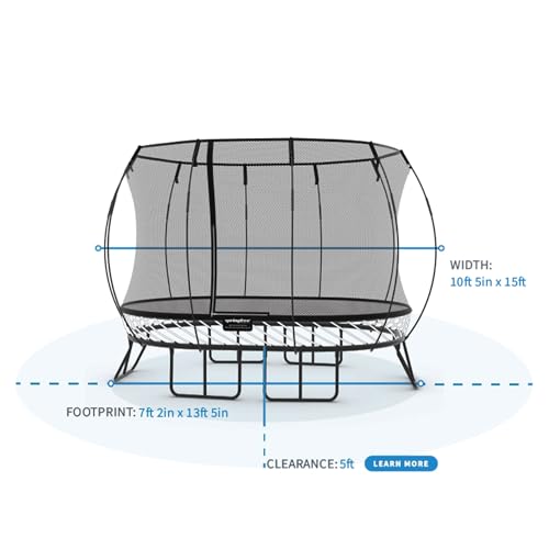 Springfree Large Oval Trampoline 8x13 ft with FlexrStep V2 Bundle Black