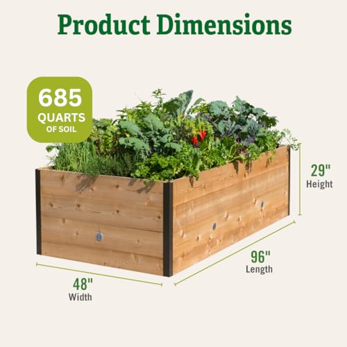 Gardener's Supply Company Elevated Cedar Raised Garden Bed 4' x 8' Brown