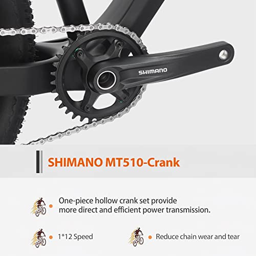 SAVADECK Carbon Fiber Mountain Bike DEORE 12-Speed Glossy Black