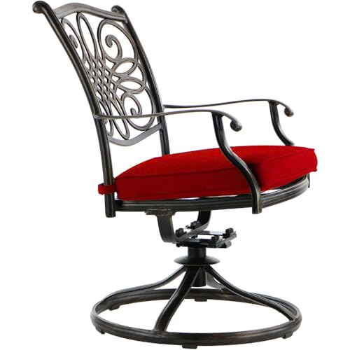 CAMBRIDGE Seasons 9-Piece Outdoor Dining Set with 8 Swivel Chairs and 60x60 Table Red
